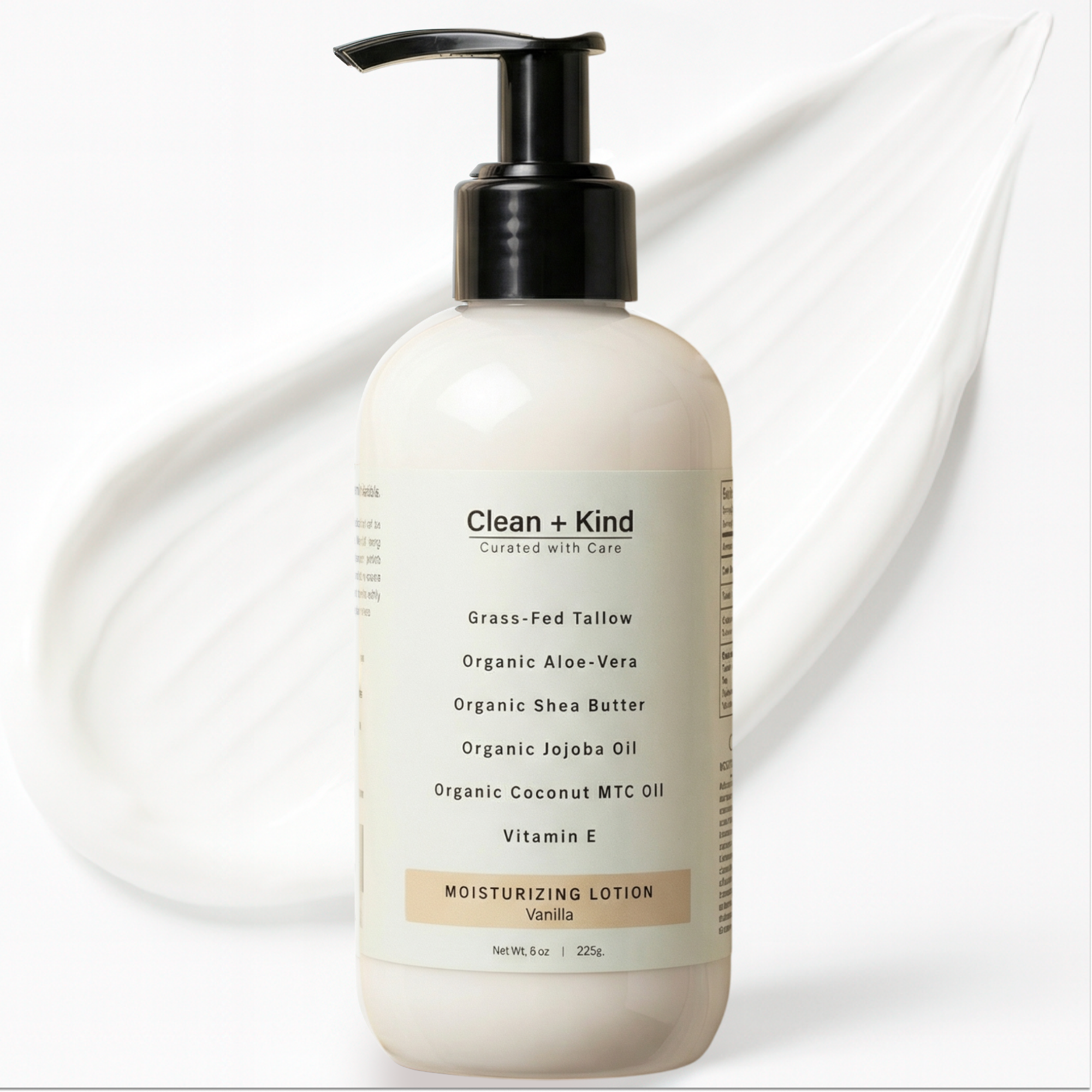 Grass-Fed Tallow Lotion - Lightweight Unscented Body Lotion