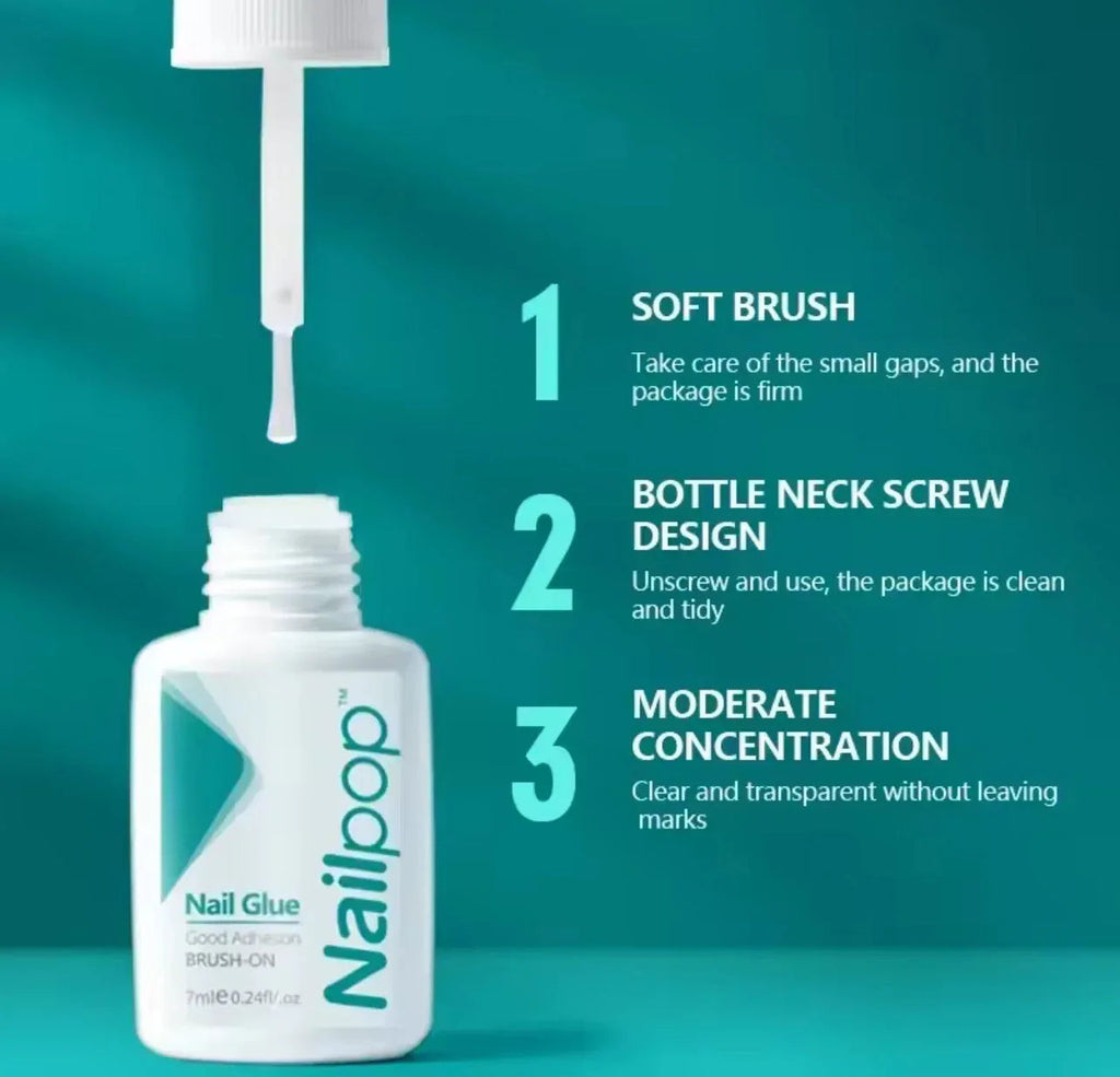 Professional Brush-On Nail Glue - Long-Lasting Press-On Nail Adhesive