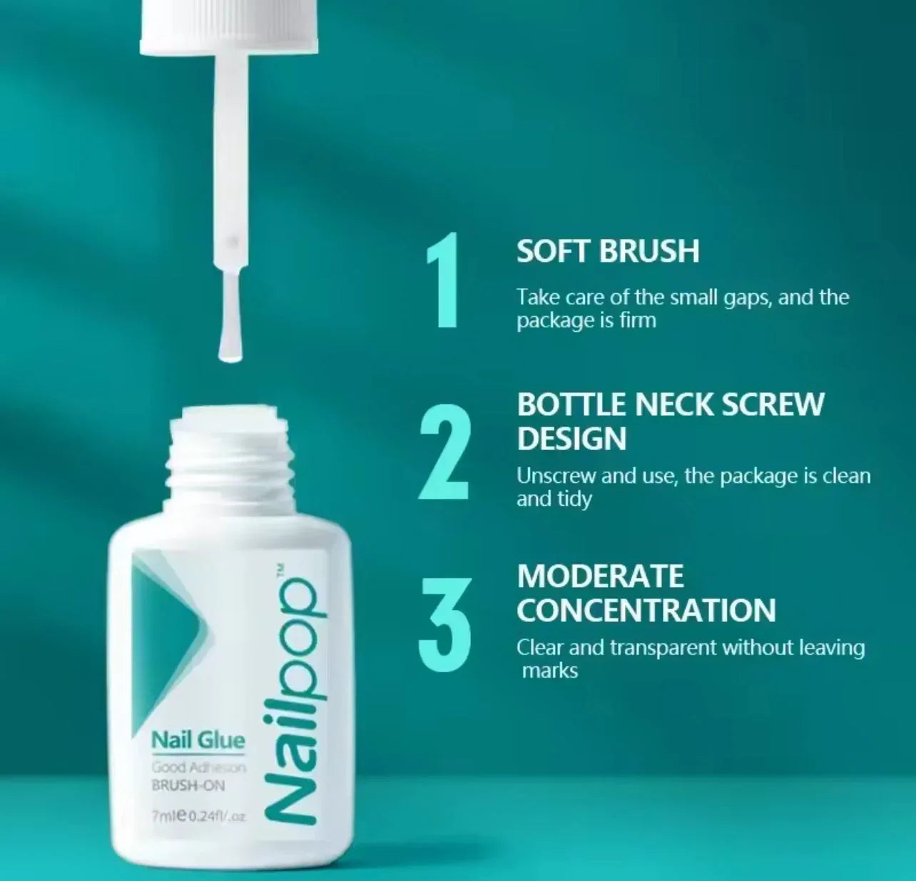 Professional Brush-On Nail Glue - Long-Lasting Press-On Nail Adhesive