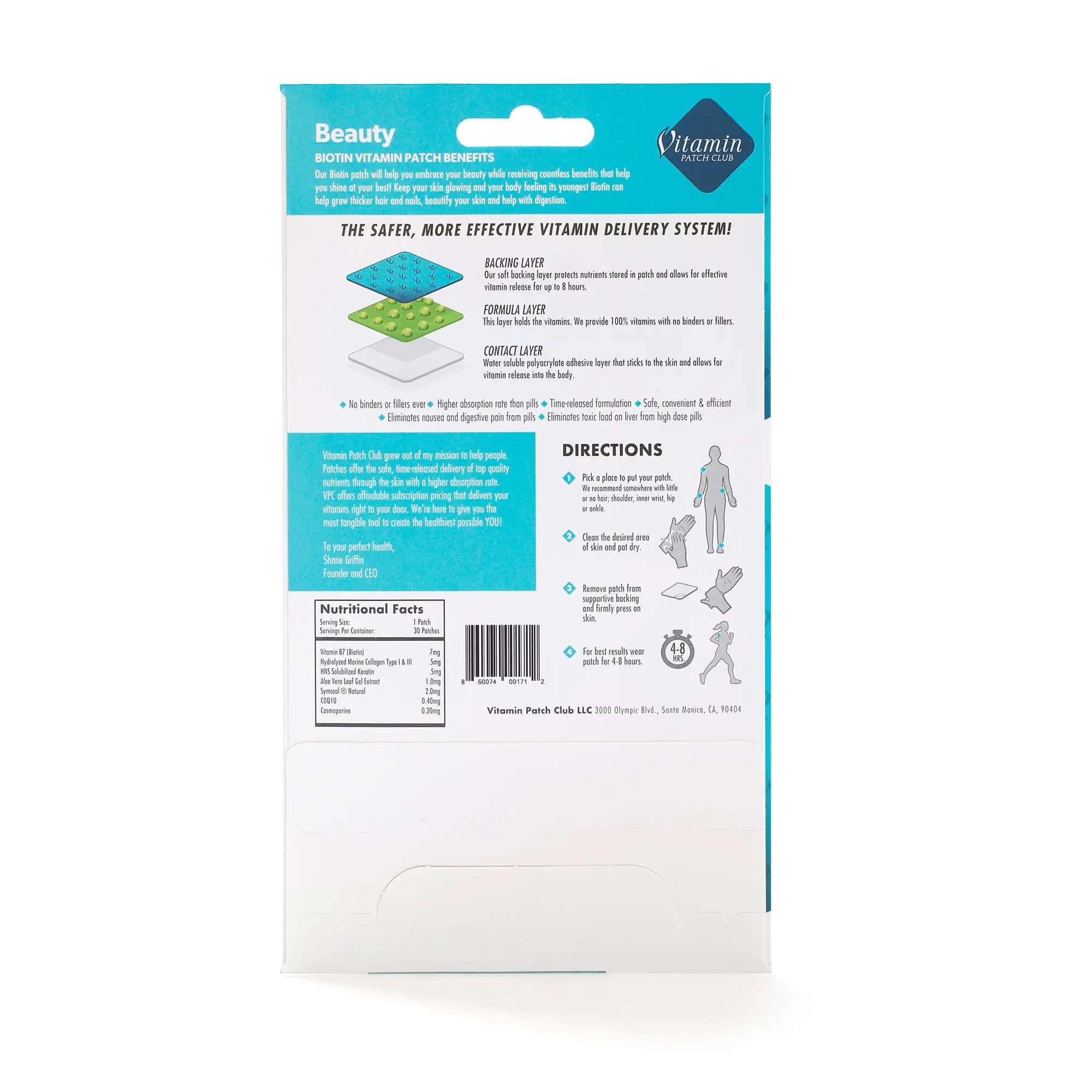 Beauty Vitamin Patch - Biotin, Collagen & Keratin | Hair, Skin & Nails