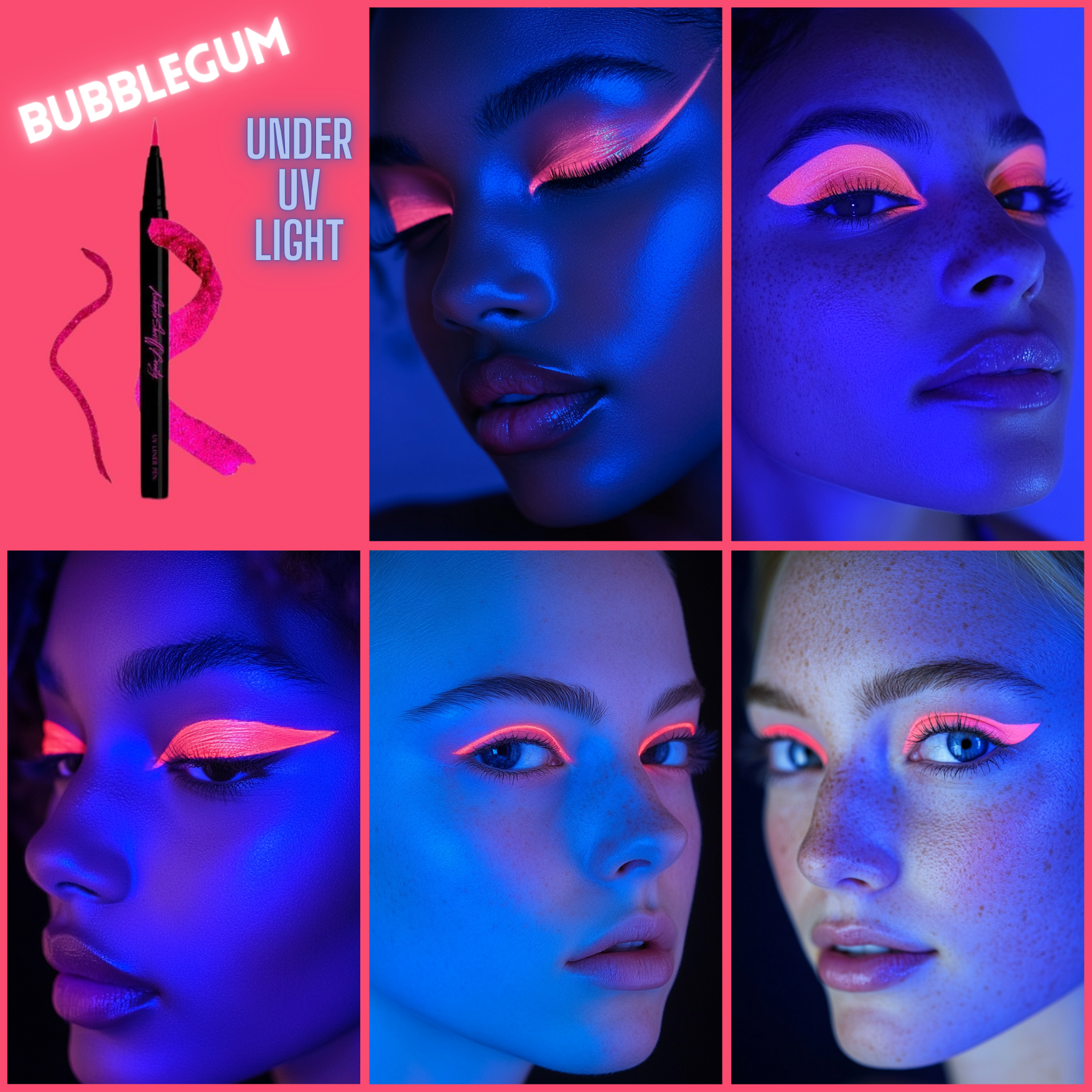 Ashunta Sheriff UV Glow Vegan Eyeliner Pen - Blacklight Reactive in 8 Neon Colors