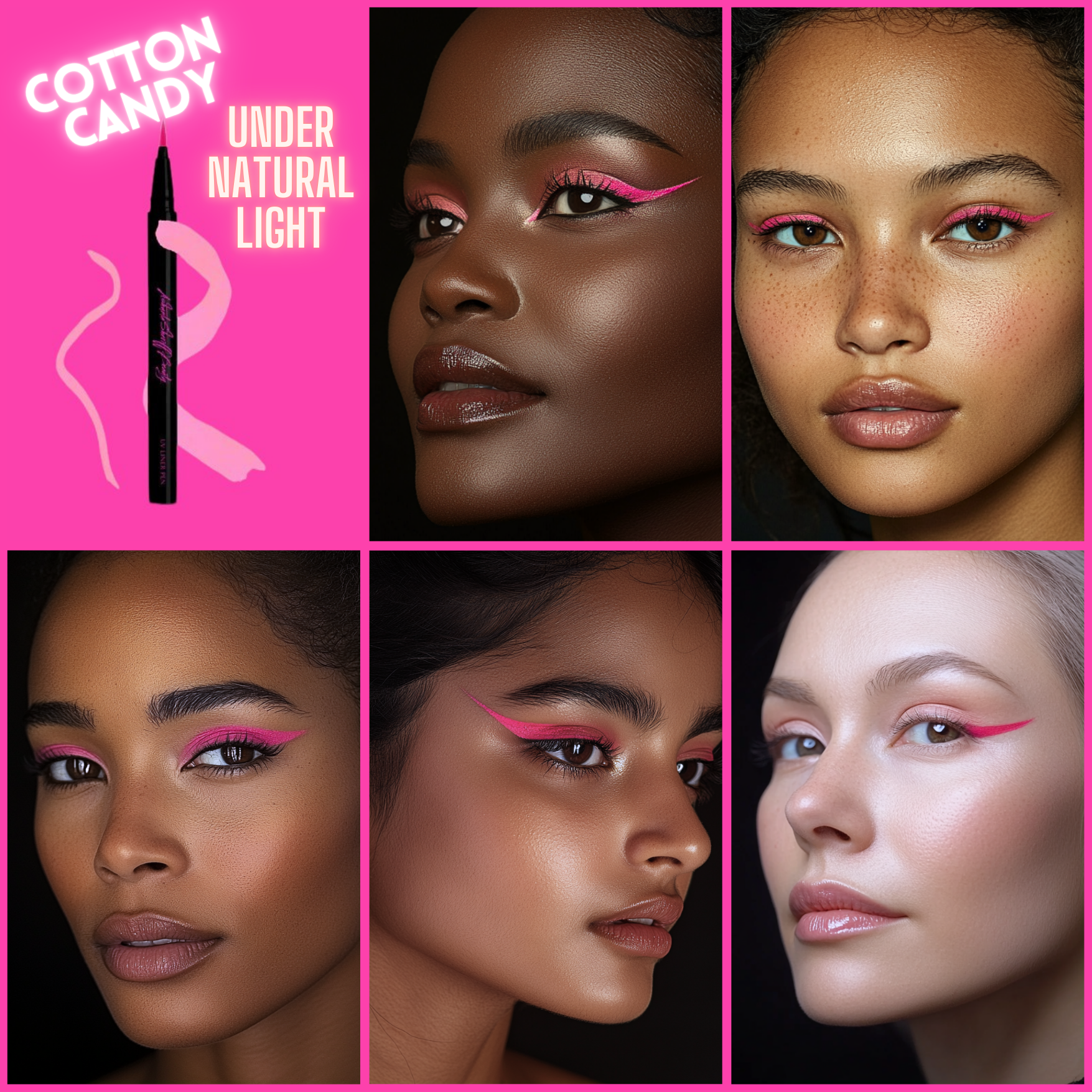 Ashunta Sheriff UV Glow Vegan Eyeliner Pen - Blacklight Reactive in 8 Neon Colors