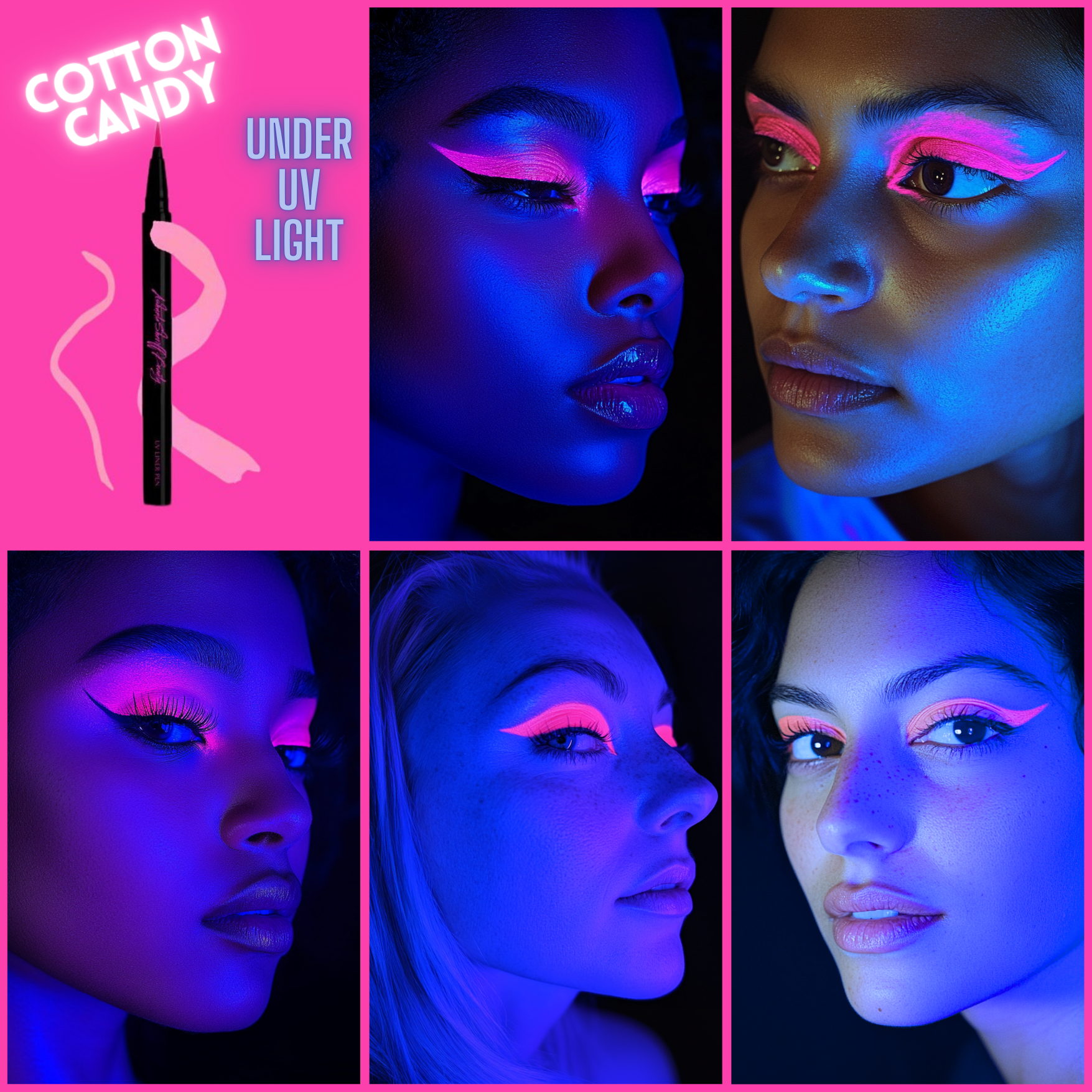 Ashunta Sheriff UV Glow Vegan Eyeliner Pen - Blacklight Reactive in 8 Neon Colors