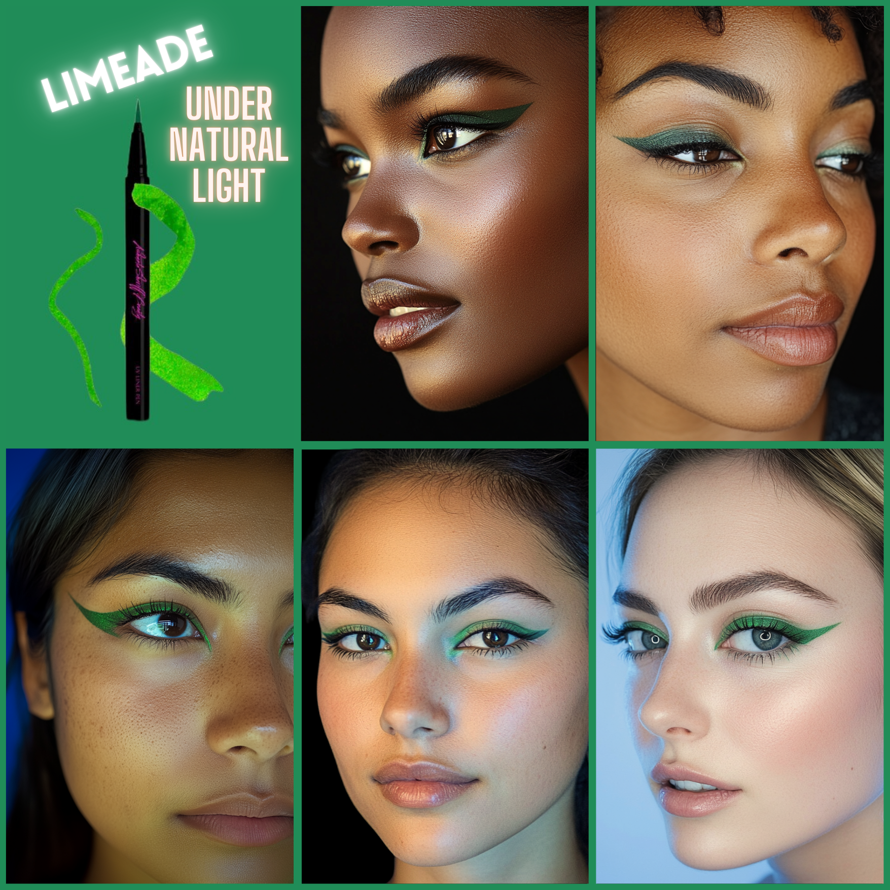 Ashunta Sheriff UV Glow Vegan Eyeliner Pen - Blacklight Reactive in 8 Neon Colors