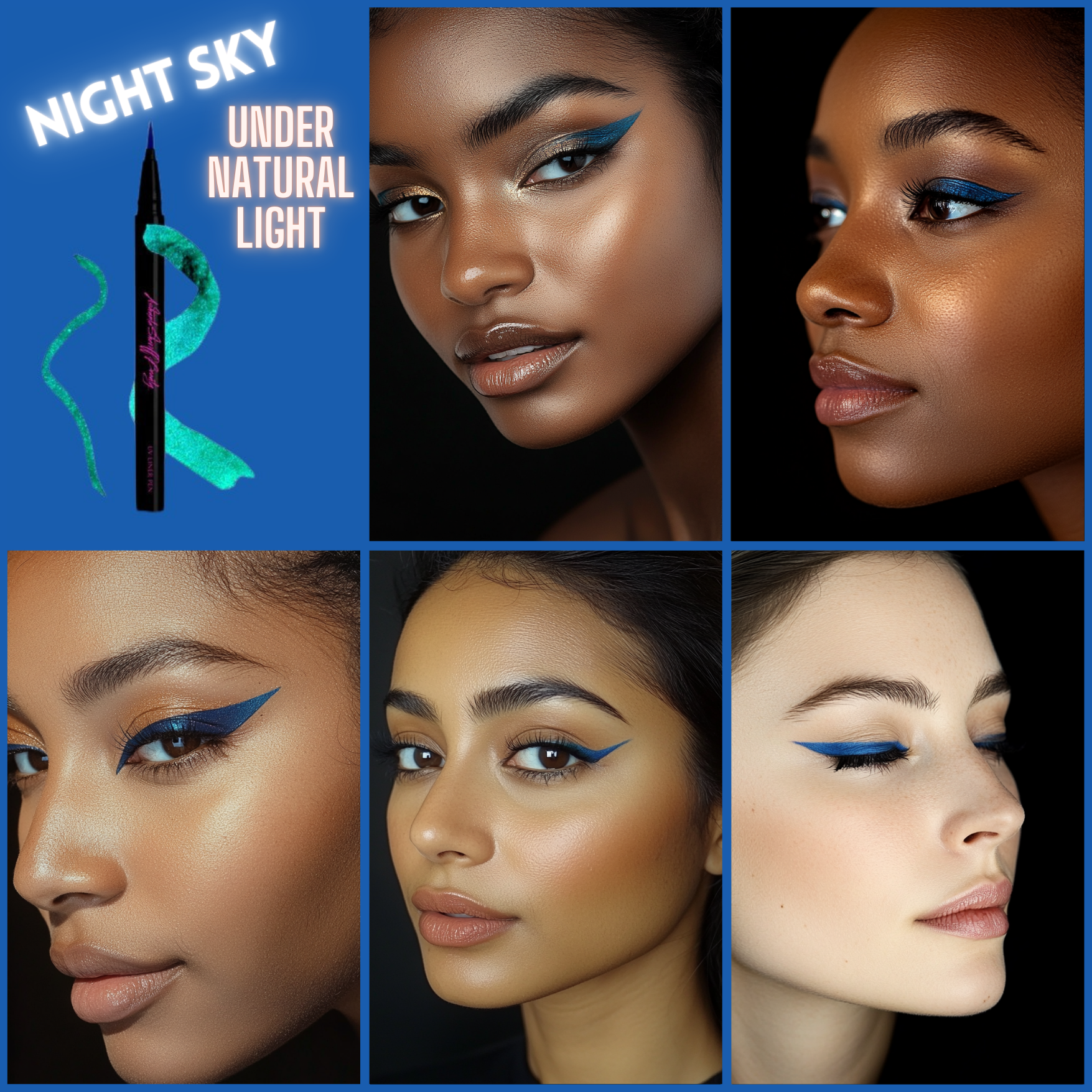 Ashunta Sheriff UV Glow Vegan Eyeliner Pen - Blacklight Reactive in 8 Neon Colors