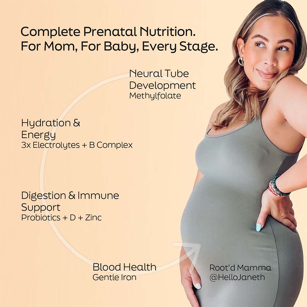 Essential Prenatal Vitamins with Electrolytes - Clinically Studied for Mom & Baby | Root'd