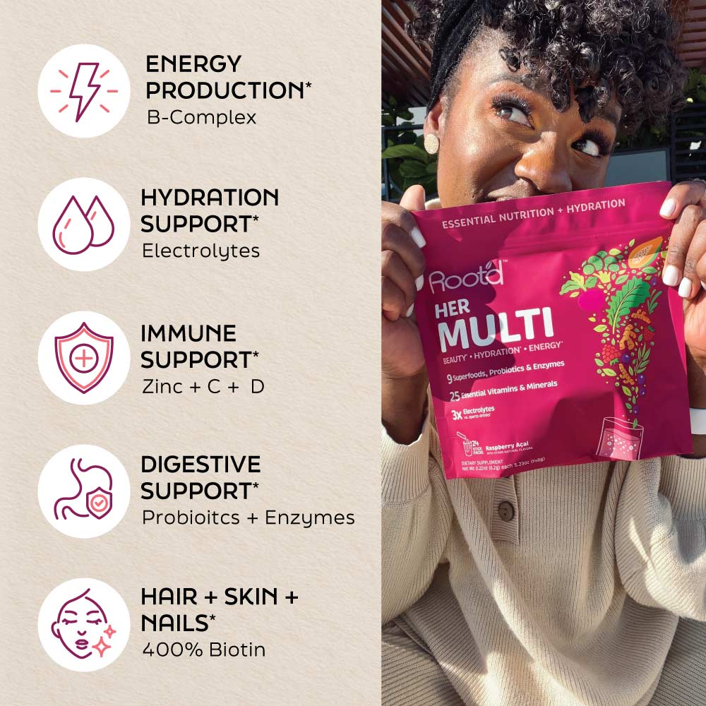 Essential Women's Multivitamin Drink Mix - Daily Nutrition + Hydration + Energy | Root'd