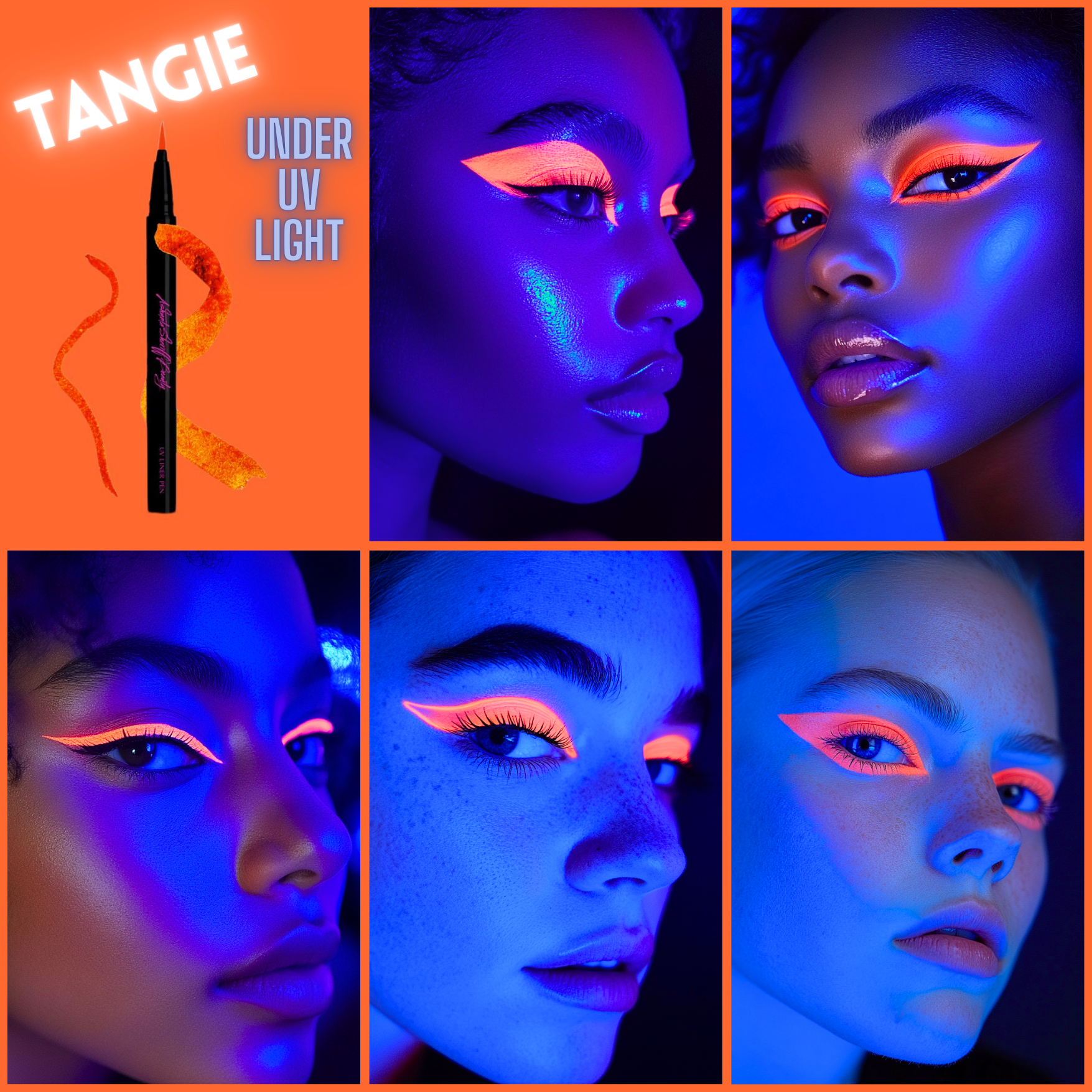 Ashunta Sheriff UV Glow Vegan Eyeliner Pen - Blacklight Reactive in 8 Neon Colors