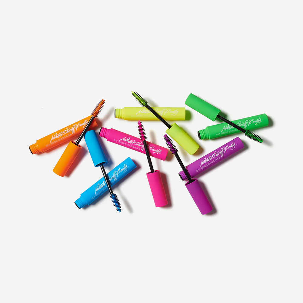Ashunta Sheriff UV Glow Mascara - Blacklight Reactive Vegan Mascara in 6 Neon Shades