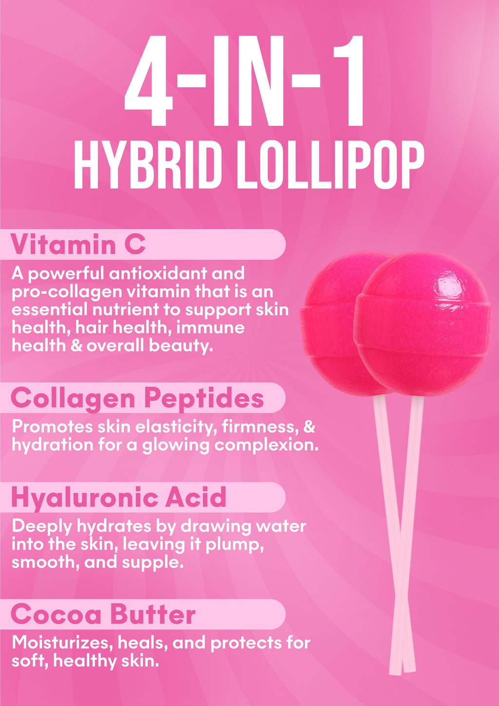 It Girl Beauty Lollipops - Collagen & Vitamin C Edible Skincare Candy | Vegan