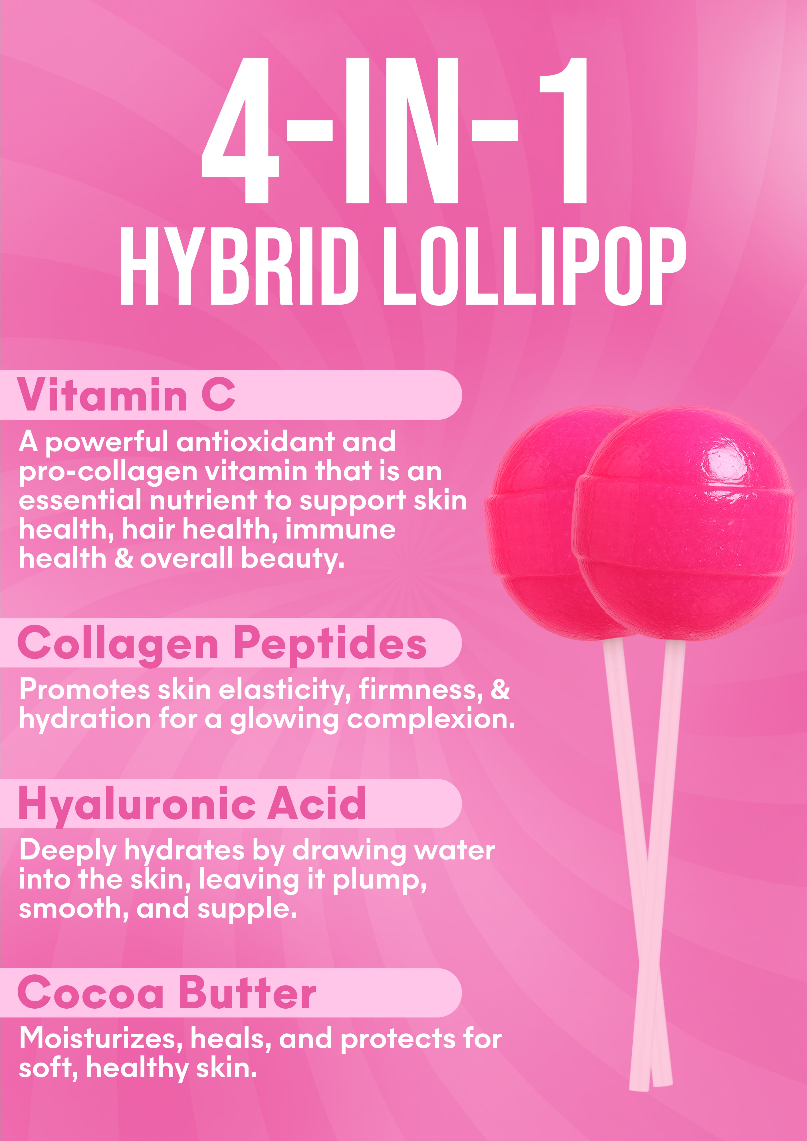 It Girl Beauty Lollipops - Collagen & Vitamin C Edible Skincare Candy | Vegan