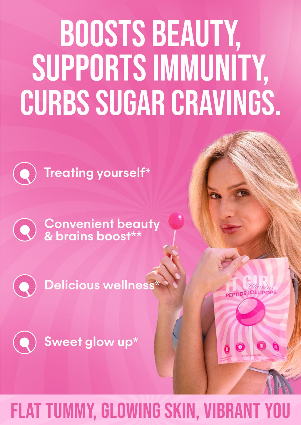 It Girl Beauty Lollipops - Collagen & Vitamin C Edible Skincare Candy | Vegan